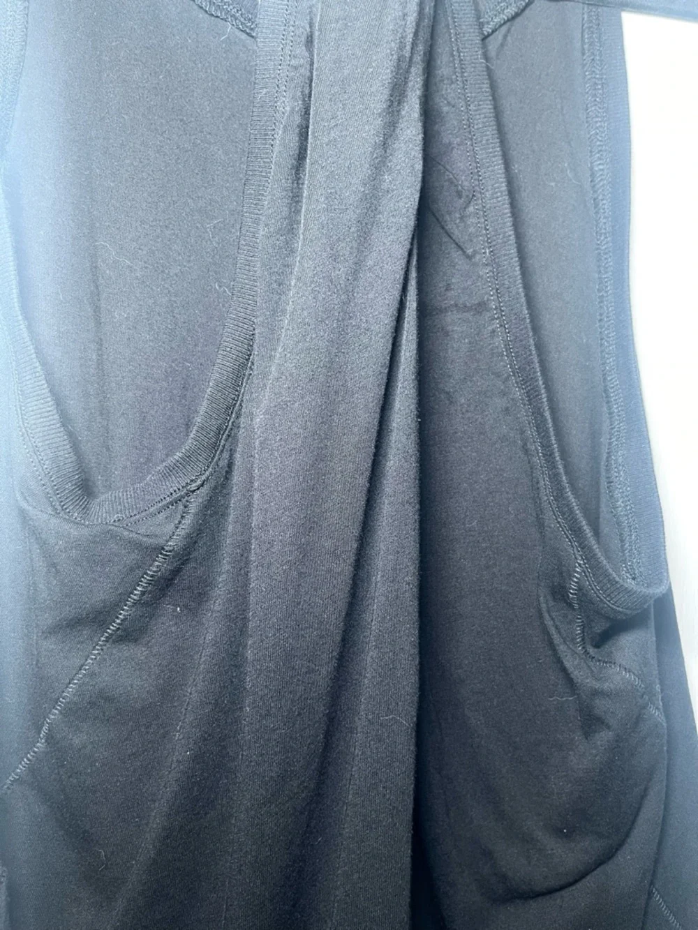 By Anthropologie Black Draped Knot Racerback Tank Top Sleeveless Size Small - Picture 10 of 14